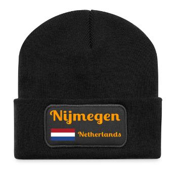Nijmegen Netherlands- Stylish prints - Recycled Patch Beanie - black - Front