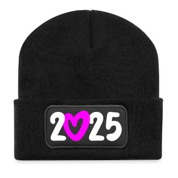 2025 Coeur Bonne Année Début Nouveau Départ Nouveau Départ - Beanie recyclé à patch - noir - Devant