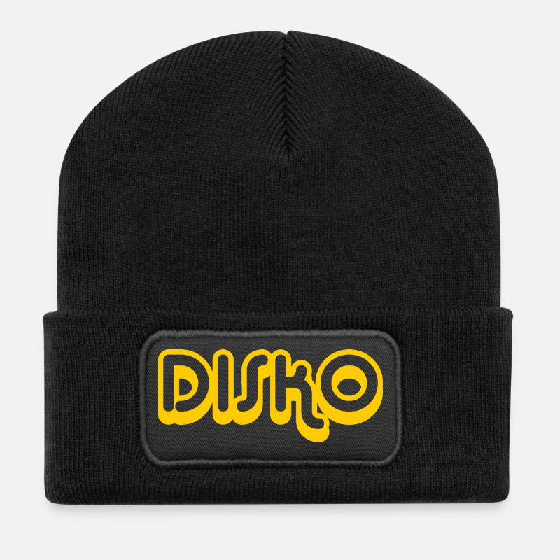 DISKO Nicki - Recycelte Patch Beanie - Schwarz