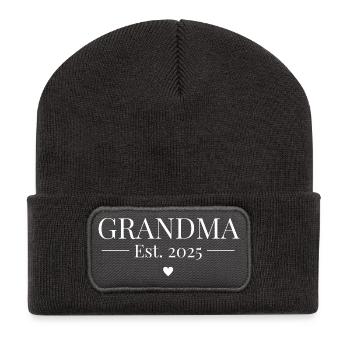 Grand-mère établie 2025 - Beanie recyclé à patch - charbon - Devant