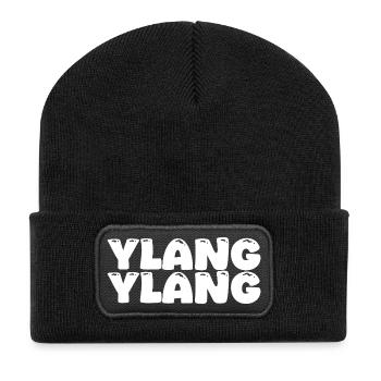 Ylang Ylang Design für Duftliebhaber - Recycelte Patch Beanie - Schwarz - Vorne