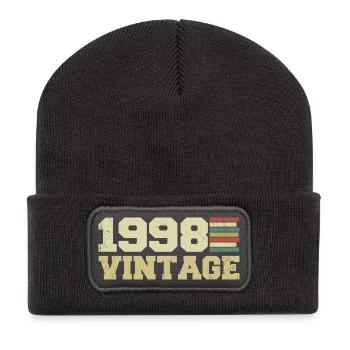 1998 Geburtstagsgeschenk 1998 Jahrgang 1998 Geschenk - Recycelte Patch Beanie - Dunkelgrau - Vorne