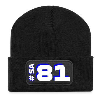 SA81 - Recycelte Patch Beanie - Schwarz - Vorne