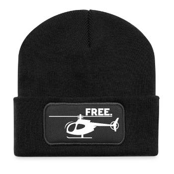 Helicopter Flying Is Freedom - Flight Pilot Icon - Recycled Patch Beanie - black - Front