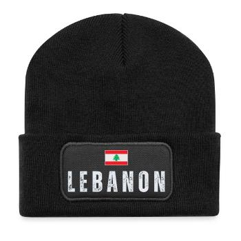 Stolzer Libanese, Flagge des Libanon - Recycelte Patch Beanie - Schwarz - Vorne