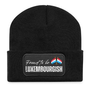 Luxembourger proud, I love Luxembourg - Recycled Patch Beanie - black - Front
