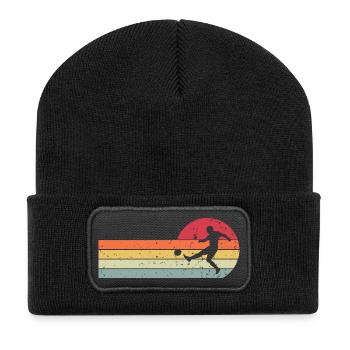 Football Rétro Vintage - Beanie recyclé à patch - noir - Devant