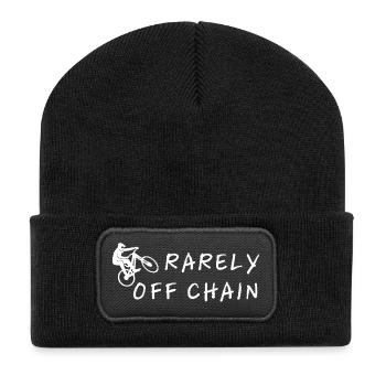 Rarely off chain – cyclist slogan motif - Recycled Patch Beanie - black - Front