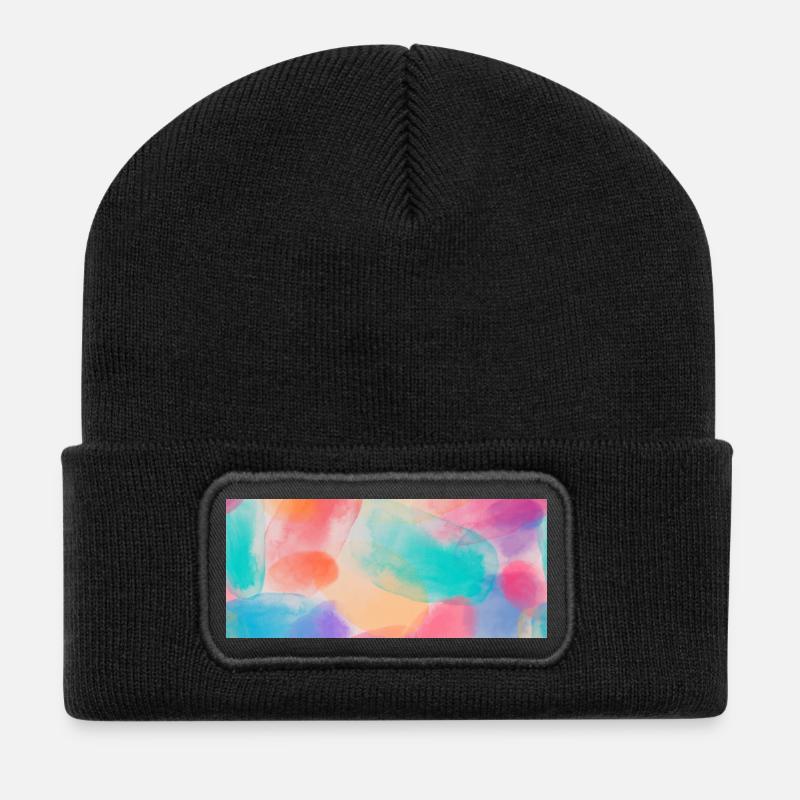 Couleurs vibrantes de l’aquarelle - Beanie recyclé à patch - noir