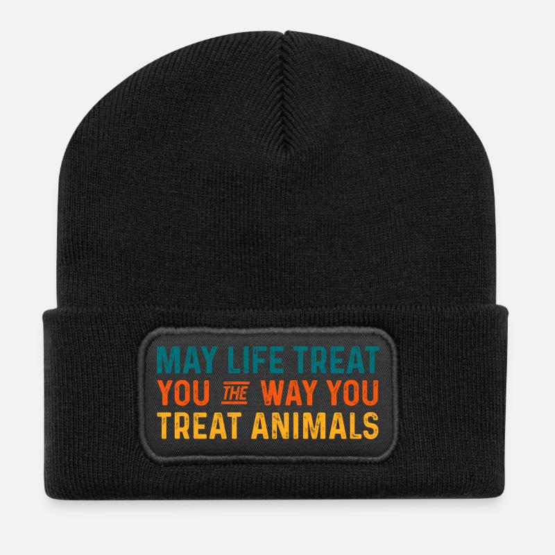 Citation Animale Optimisme Positive - Beanie recyclé à patch - noir
