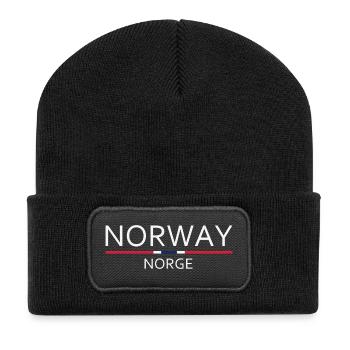 Norvège - Norvège - Norvège - Drapeau - Scandinavie - Beanie recyclé à patch - noir - Devant