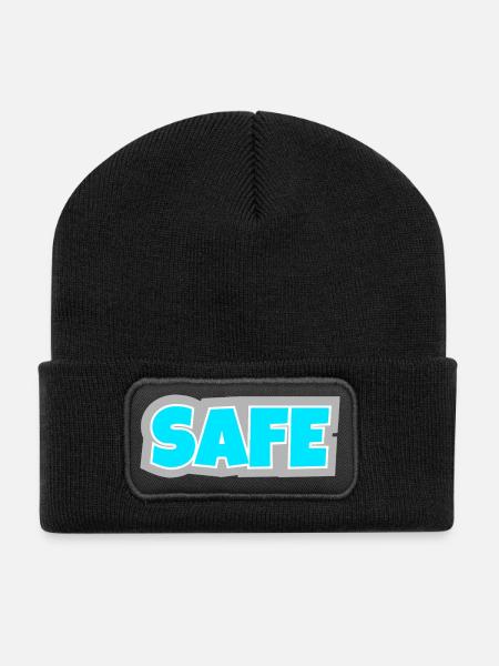 Safe - eindeutig, klar und Statement pur. - Recycelte Patch Beanie - Schwarz