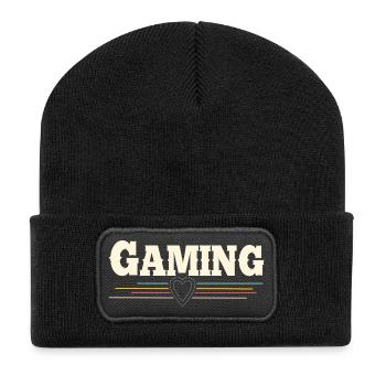 Jeu - Beanie recyclé à patch - noir - Devant