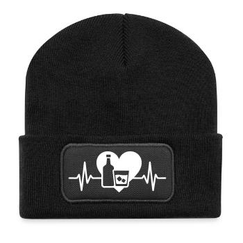 Rhum Cœur Apéro Cocktail Tropical - Beanie recyclé à patch - noir - Devant