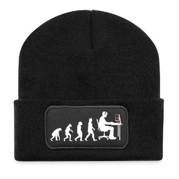 Gamer Game Videospiel Blaubeere Vintage Gaming - Recycelte Patch Beanie - Schwarz - Vorne