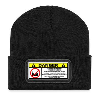 Stoßstange - Recycelte Patch Beanie - Schwarz - Vorne