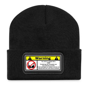 Turbo - Recycelte Patch Beanie - Schwarz - Vorne