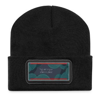 Puis-je vous demander votre estimation, s’il vous plaît ? - Beanie recyclé à patch - noir - Devant