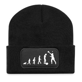 Évolution du bébé au joueur de baseball / sport - Beanie recyclé à patch - noir - Devant