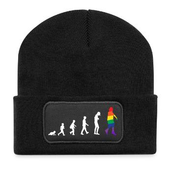 Evolution from baby to transgender / gay - Recycled Patch Beanie - black - Front