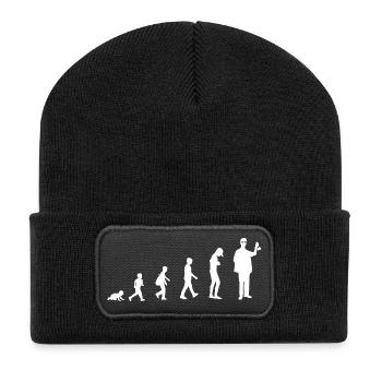 Evolution vom Baby zum Chemiker - Recycelte Patch Beanie - Schwarz - Vorne