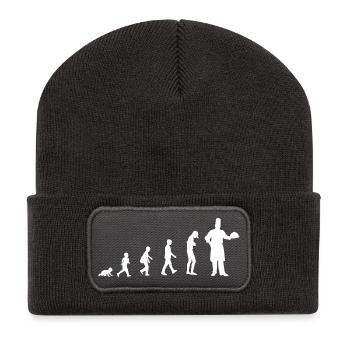 Evolution from baby to chef / restaurant - Recycled Patch Beanie - dark grey - Front