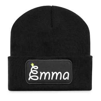 Emma - Beanie recyclé à patch - noir - Devant