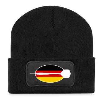 Darts Germany, Darts over Germany Flag - Recycled Patch Beanie - black - Front
