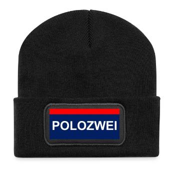 PoloZwei auto wagen Oldtimer oida - Recycelte Patch Beanie - Schwarz - Vorne
