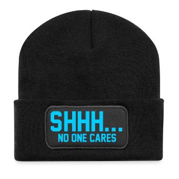 CHUT... Personne ne s’en soucie - Beanie recyclé à patch - noir - Devant