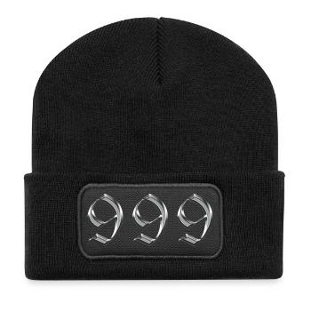 Angel Number 999 Veröffentlichungen - Recycelte Patch Beanie - Schwarz - Vorne