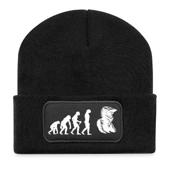 Motocross Illustration für Motocross - Recycelte Patch Beanie - Schwarz - Vorne