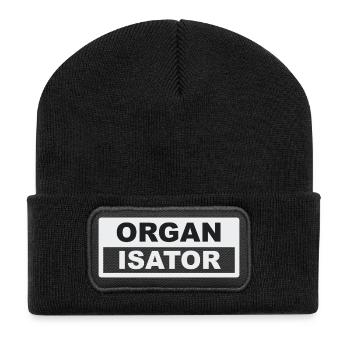Organisator Typo-Kontrast - Recycelte Patch Beanie - Schwarz - Vorne
