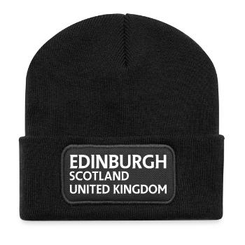 Edinburgh – Scotland Textdesign - Recycled Patch Beanie - black - Front