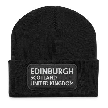 Edinburgh – Scotland Textdesign - Recycled Patch Beanie - black - Front