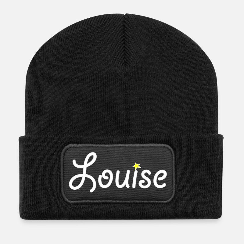 Louise - Recycelte Patch Beanie - Schwarz