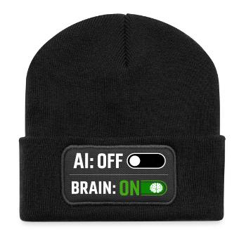 AI OFF - Recycled Patch Beanie - black - Front