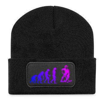 Attention floorball fans, simple statement - Recycled Patch Beanie - black - Front