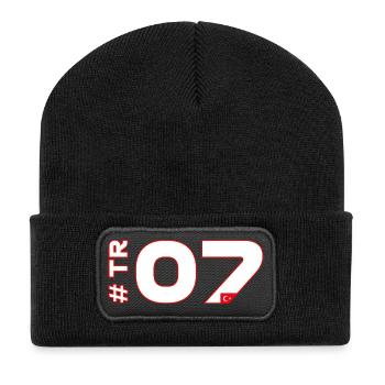 -TR07-2026 - Recycelte Patch Beanie - Schwarz - Vorne