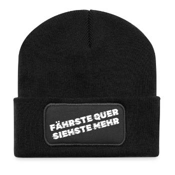 Traversez, en voyez plus – Drift & Tuning Saying - Beanie recyclé à patch - noir - Devant
