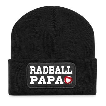 Radball, Radballer, Hallenradsport, Papa - Recycelte Patch Beanie - Schwarz - Vorne