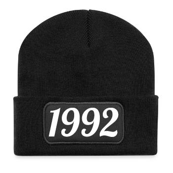 1992 Vintage 1992 Retro Birthday 1992 Gift - Recycled Patch Beanie - black - Front
