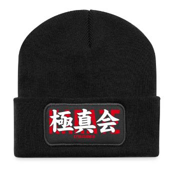 Kyokushin Karate Kampfsport-Dojo Kanji Japan - Recycelte Patch Beanie - Schwarz - Vorne