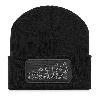 Evolution Fußball Kick Fußball Fan - Recycelte Patch Beanie - Schwarz - Vorne