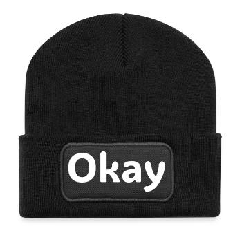 Ok, chemise statement minimalistisch - Beanie recyclé à patch - noir - Devant