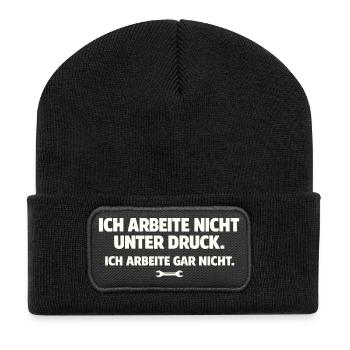 Je ne travaille pas du tout en disant - Beanie recyclé à patch - noir - Devant