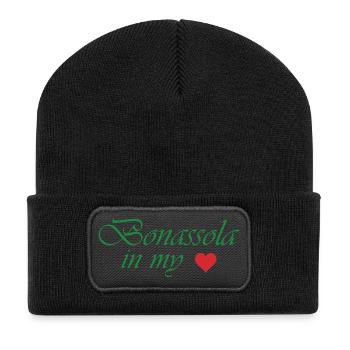 Bonassola dans mon cœur - Beanie recyclé à patch - noir - Devant
