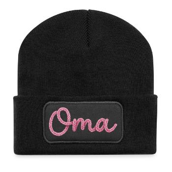 Oma - Recycelte Patch Beanie - Schwarz - Vorne