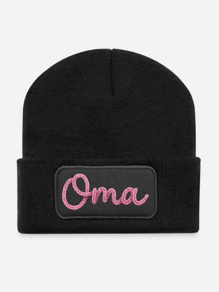 Oma - Recycelte Patch Beanie - Schwarz