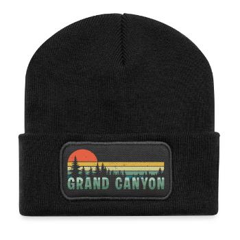 Parc national rétro du Grand Canyon - Beanie recyclé à patch - noir - Devant